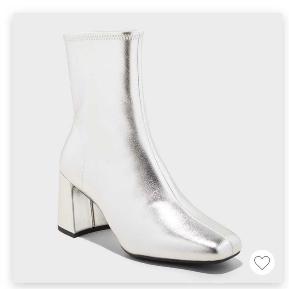 Silver ankle boots